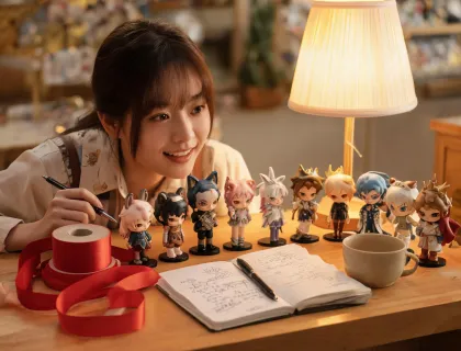 Gift advisor reviewing figurine choices