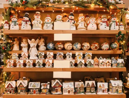Retail shelf of collectible figurines